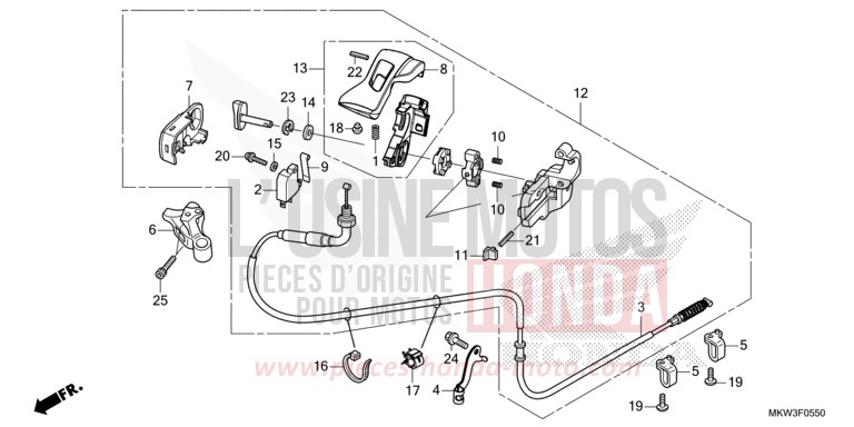 LEVIER DE STATIONNEMENT de NC750X DCT PEARL GLARE WHITE (NHB53) 2021